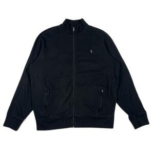 Polo Ralph Lauren Performance Double Knit Zip Up Track Jacket Black Size XL B34